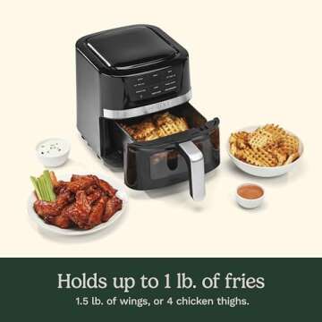 Cuisinart Air Fryer Oven – 2.6-Qt Basket Black and Stainless Steel Air Fryer – Dishwasher-Safe Parts with 3 Presets – Roast, Bake, and Air Fry – Quick & Easy Meals – AIR-80