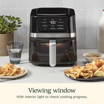 Cuisinart Air Fryer Oven – 2.6-Qt Basket Black and Stainless Steel Air Fryer – Dishwasher-Safe Parts with 3 Presets – Roast, Bake, and Air Fry – Quick & Easy Meals – AIR-80