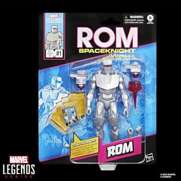 Marvel Legends Series ROM: Spaceknight, Comics-Inspired Collectible 6-Inch Scale Action Figure with Character-Sized Comic Accessory