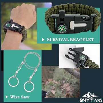 Survival Kits 37 in 1, Gifts for Men Dad Husband Valentine's Day, Emergency Survival Gear and Equipment, Camping Hiking Outdoor Adventure Cool Gadgets