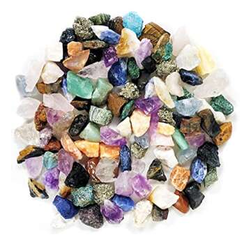 Rock Collection for Kids - Includes 250+ Bulk Rocks, Gemstones & Crystals + Genuine Fossils and Minerals - 2 Lbs. - Geology Science STEM Toys, Gifts for Boys & Girls Ages 6+. Earth Science Activity