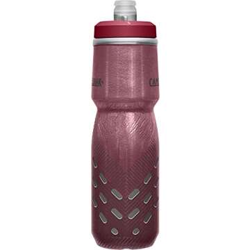 CamelBak Podium Chill Insulated Bike Water Bottle - Easy Squeeze Bottle - Fits Most Bike Cages - 24oz, Burgunday Perforated