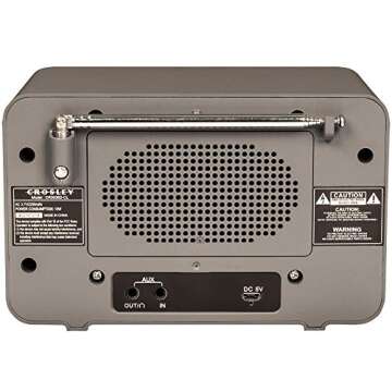 Crosley CR3036D-CL Tribute Vintage AM/FM Bluetooth Radio, Charcoal