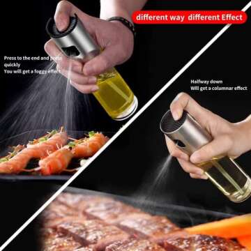 Olive Oil Sprayer Mister Bottle, Versatile Glass 100ml Oil Spray for cooking, Salad, BBQ, Kitchen Baking, Roasting