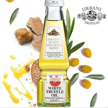 Urbani Truffles, Natural White Truffle Oil Pure Luxury Culinary Creations Real Truffle Oil | All-Natural and Vegan| Perfect for Fish, Salad, Pasta and Meat | Aceite De Trufa, 1.8 fl oz (55 ml)