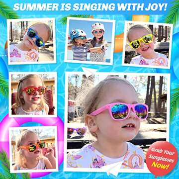 GINMIC Kids sunglasses bulk, Kids Sunglasses Party Favor, 24Pack Neon Sunglasses with UV400 Protection for Kids, Boys and Girls Age 3-8, Goody Bag Favors, Great Gift for Pool, Birthday Party Supplies