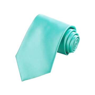 Aqua Satin Necktie & Pocket Square Gift Set