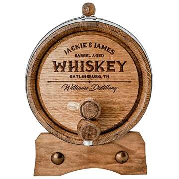 Sofia's Findings Personalized - Customized American White Oak Aging Barrel - Barrel Aged (2 Liters, Black Hoops)