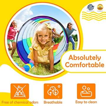 Kids Play Tunnel Tent for Toddlers, Colorful Pop Up Crawl Tunnel Toy for Baby or Pet with Breathable Mesh, Collapsible Gift for Boy and Girl Play Tunnel Indoor and Outdoor Game