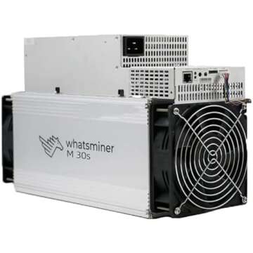 MicroBT Whatsminer M30S 92TH/S Bitcoin ASIC Miner(38J/TH, 3496W, 220V, SHA256), High Stability, High Efficient Energy Consumption, Air-Cooling Home Mining Machine for BTC/BCH/BSV, w/PSU (Renewed)