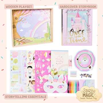 Story Magic Storybook Maker by Horizon Group USA, Create Your Own Stories, Hardcover Storybook, Includes Stickers, Markers, Punch Outs, Unicorn Mask, 200+ Storytelling Materials, Perfect for Ages 4+