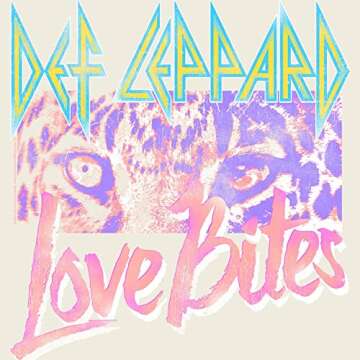 American Classics Def Leppard English Rock Band Love Bites Leopard Eyes Image Adult Short Sleeve Graphic T-Shirt - Medium