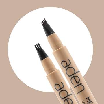 aden Microblading Eyebrow Pen – Brow Tint – Smudge Proof, Waterproof, Defined Micro Hair-Like Brows for Long-Lasting Wear - Made In Italy (02 Soft brown)