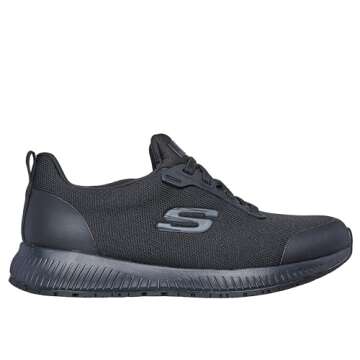 Skechers Women's Squad Sr Food Service Shoe, Black, 8.5