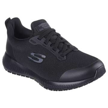 Skechers Women's Squad Sr Food Service Shoe, Black, 8.5