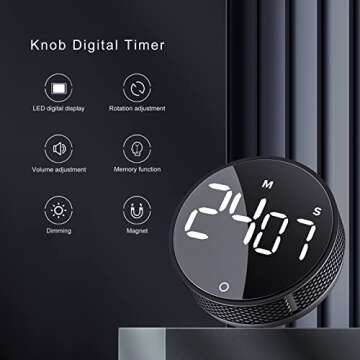 AVINIA Digital Kitchen Timers with LED Display