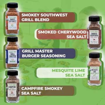 FreshJax Smoked Seasoning Gift Set | 5 Sampler Sized Organic Smoked Spices | Grilling Christmas Gifts for Men, Dads, Father | BBQ Grill Spices and Rubs Gift Set Packed in a Giftable Box