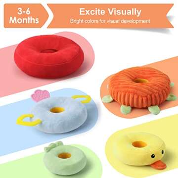 iPlay, iLearn Baby Plush Stacking Toys Set, Infant Soft Ring Stacker, Toddler Sensory Developmental Rattles, Newborn Duck Stuffed Animal, Birthday Easter Gift for 3 6 9 12 18 Month 1 Year Old Boy Girl