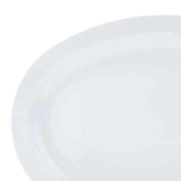 Amazon Basics Melamine Oval Platter Narrow Rim, 6 Piece Set, 13 in x 9.75 in, White (Previously AmazonCommercial brand)