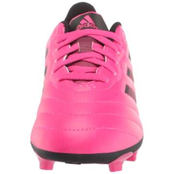 adidas Goletto Firm Ground Soccer Shoe, Team Shock Pink/Black/Black, 11 US Unisex Little Kid