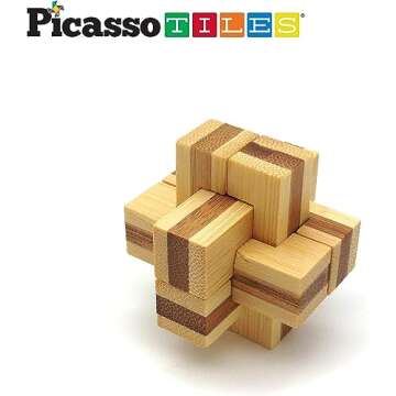 Interlocking Sensory Wooden Burr Cube Toy