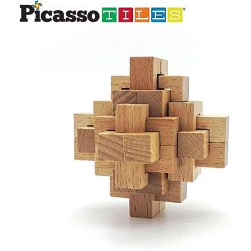 Interlocking Sensory Wooden Burr Cube Toy