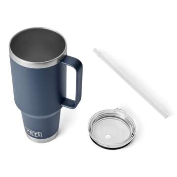 YETI 42 oz Rambler Tumbler with Straw and Handle