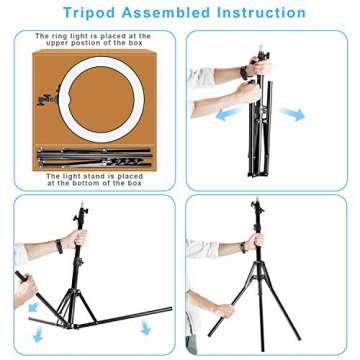 Ring Light with Stand and Phone Holder, IVISII 18 inch Ring Light，55W 5500K LED Ring Light for Live Stream/Makeup/YouTube Video, Dimmable LED Beauty Selfie Ring Light for TikTok Photography