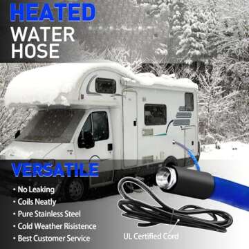 Yurnomy 30FT Heated Water Hose for RV,Rv Water Hose,-45 ℉ Antifreeze Heated Drinking Garden Water Hose,Rv Accessories