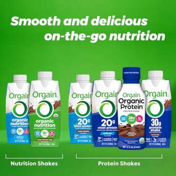 Orgain Organic Nutritional Protein Shake, Creamy Chocolate Fudge - 16g Grass Fed Whey Protein, Meal Replacement, 20 Vitamins & Minerals, Fruits & Vegetables, Gluten Free, Non-GMO, 11 Fl Oz (12 Pack)