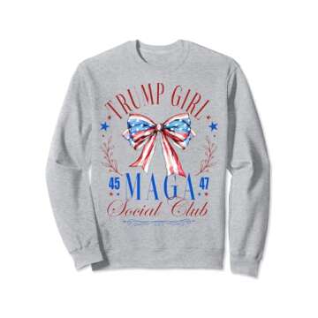 Trump Girl 45 47 MAGA Est 2024 Social Club Happy 4th Of July Sweatshirt