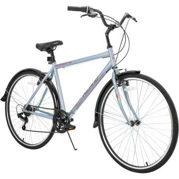 Hiland 700C Hybrid Bike for Men Women Shimano 7speeds Cruiser Bicycle Step-Through or Step-Over Frame Hybrid Bicycle for Mens