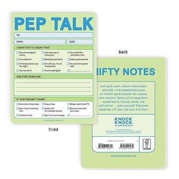 Knock Knock 1-Count Pep Talk Nifty Note Pad, Funny Notepads for Coworkers, Friends, Parent Pep Talks Message Pads, 4 x 5.25-inches