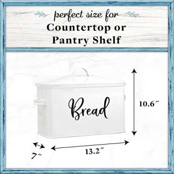 Home Acre Designs Bread Box - Large Farmhouse Decor Style Pantry Organization and Storage Container for Countertop - Rustic Kitchen Decor