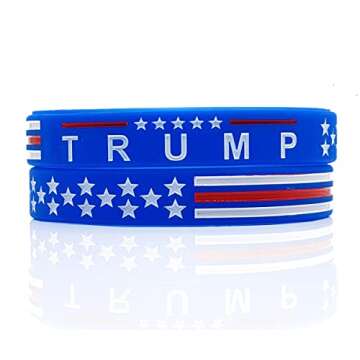 Yangmics Direct 4 Trump Take American Back for President 2024 Silicone Bracelets - Inspirational Motivational Wristbands - Adults Unisex Gifts for Men Women