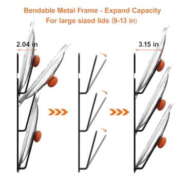 2 Pack Pot Lid Organizer Rack – 6-Tier & No-Drill Design for Kitchen Storage