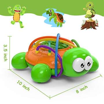 Outdoor Water Sprinkler for Kids and Toddlers Backyard Spinning Turtle Sprinkler Toy Wiggle Tubes Spray Splashing Fun for Summer Days Sprays Up to 8ft High Attaches to Garden Hose (s1)