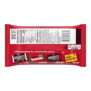 HERSHEY'S Miniatures Assorted Chocolate, Christmas Candy Bag, 9.9 oz