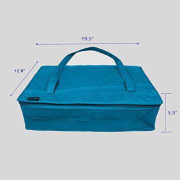 Yazzii Carry All Organizer Tote – Ultimate Craft Storage Bag with 20 pockets for Quilting Supplies, Sewing Notions, Embroidery & More - Aqua