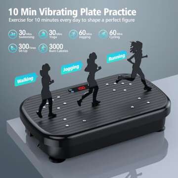 PUREROYI Vibration Plate Exercise Machine, Vibration Plate for Lymphatic Drainage 330 Lbs Capacity Whole Body Vibration Platform Machines Helps Weight Loss Shaping Toning Wellness Home Gyms Office