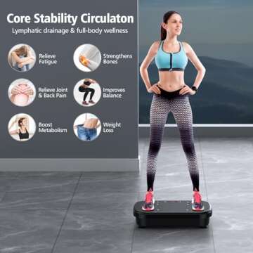 PUREROYI Vibration Plate Exercise Machine, Vibration Plate for Lymphatic Drainage 330 Lbs Capacity Whole Body Vibration Platform Machines Helps Weight Loss Shaping Toning Wellness Home Gyms Office