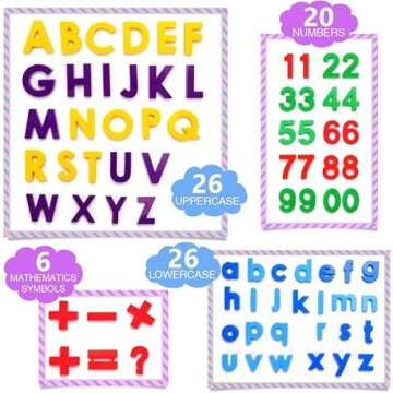 Kiveed Magnetic Letters and Numbers Toy Set: Strong Magnetic 78 PCS Colorful Alphabet Magnets for Toddlers - Educational ABC 123 Fridge Magnets Construction Toys Incorporating Magnets