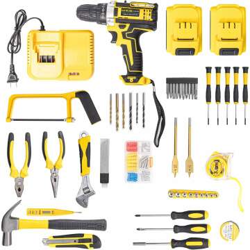 119 PCS Home Tool Set with Cordless Drill