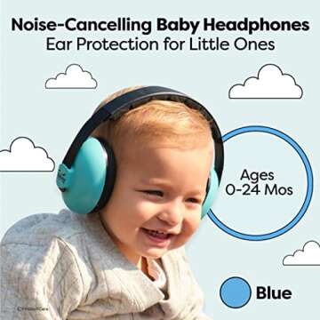 Friday 7Care Baby Headphones - Baby Ear Protection, Noise Cancelling Headphones with Adjustable Headband for Ages 0-36 Months, Blue