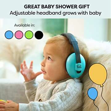 Friday 7Care Baby Headphones - Baby Ear Protection, Noise Cancelling Headphones with Adjustable Headband for Ages 0-36 Months, Blue