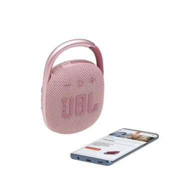 JBL Clip 4 - Portable Mini Bluetooth Speaker, big audio and punchy bass, integrated carabiner, IP67 waterproof and dustproof, 10 hours of playtime, speaker for home, outdoor and travel (Pink)