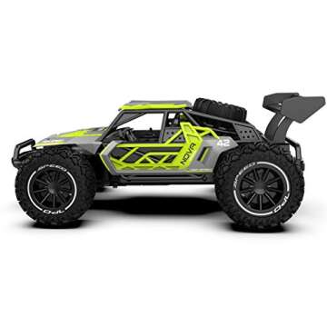 QUN FENG Remote Control Car-2WD RC Cars 22km/h Fast RC CAR Off-Road Vehicle 2.4GHz Radio Racing Cars with 2 Rechargeable Batteries Toys Gift for Boys 8-12 Years Kids Adult (Green)