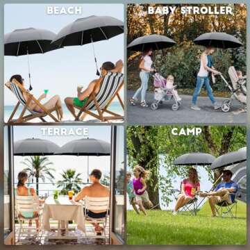 NBtoUS Beach Umbrella 2 Pack with Clamp