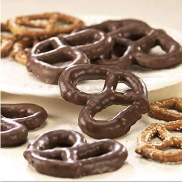 Asher's Chocolates, Chocolate Covered Pretzels, Gourmet Sweet and Salty Candy, Small Batches of Kosher Chocolate, Family Owned Since 1892 (6.5oz, Dark Chocolate)