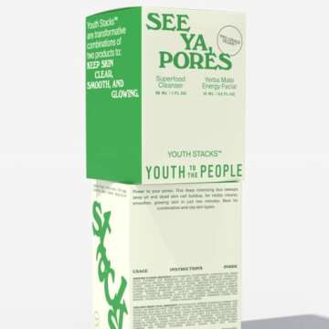 Youth To The People Youth Stacks See Ya, Pores - Superfood Cleanser (1oz) + Yerba Mate Energy Facial (0.5oz) Mini Skincare Set